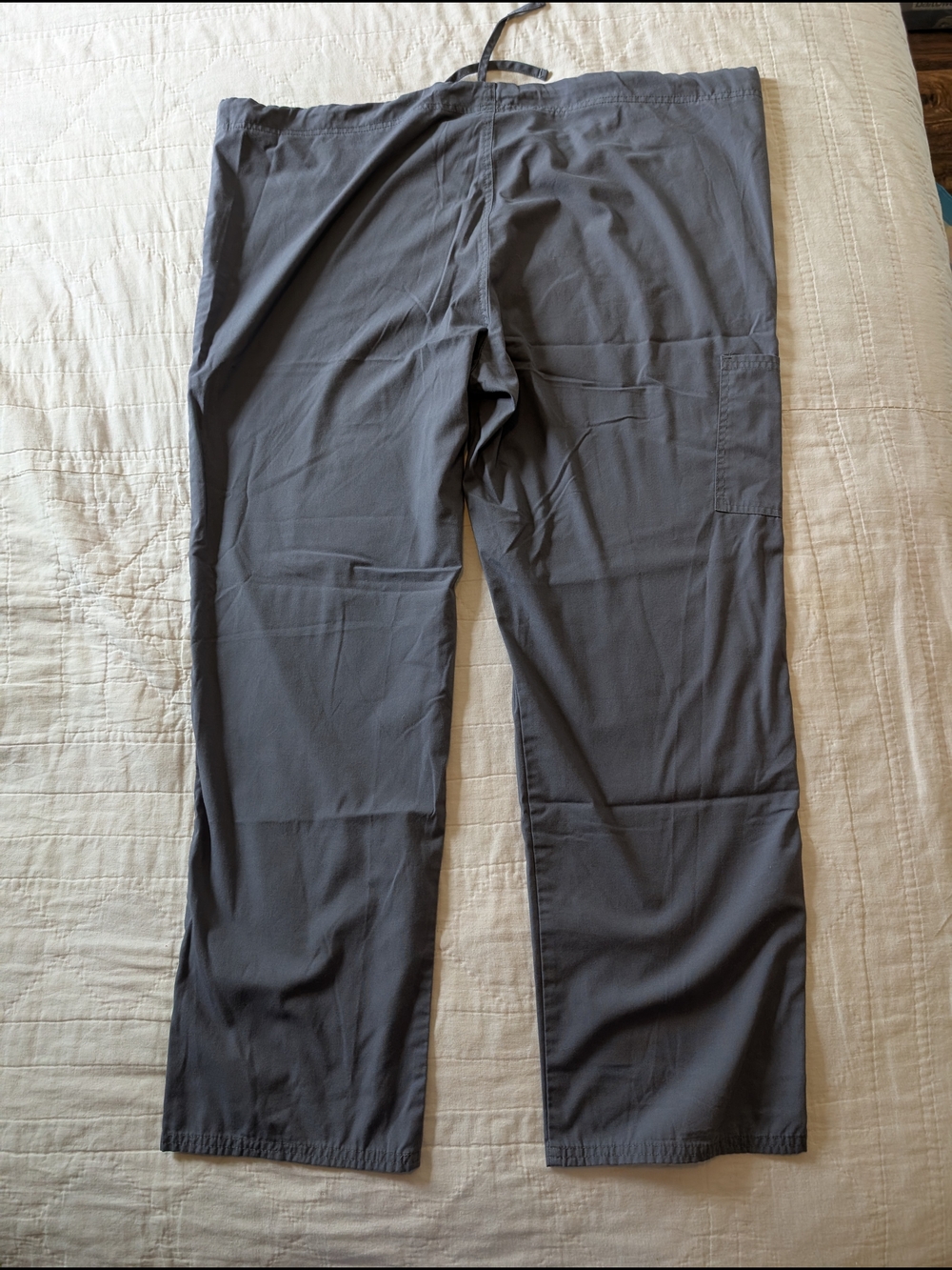 Gray Drawstring Scrub Pants - Picture 2 of 5